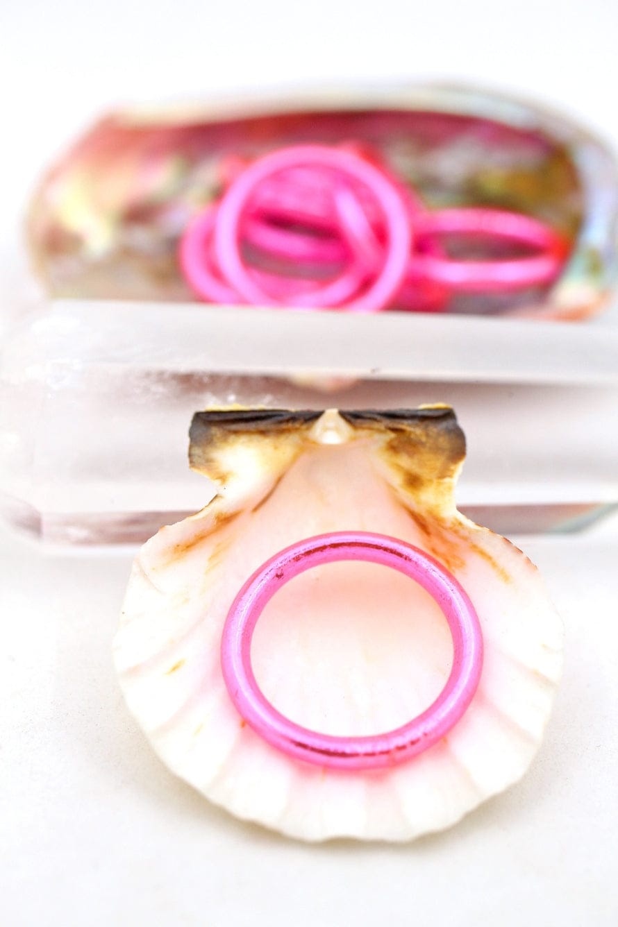 Thai Buddhist Temple Ring, Fluo Pink
