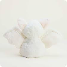Warmies White Bat Plush with Pink Wings