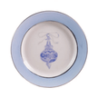 Creative Co-op Stoneware Plate with Ornament Image & Electroplated Edges, 4 Styles - Little Miss Muffin Children & Home