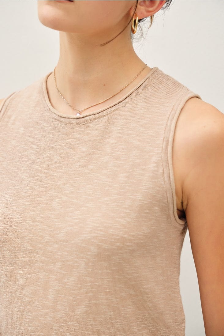 Be Cool Raw Seam Knit Tank with Side Slits - Little Miss Muffin Children & Home