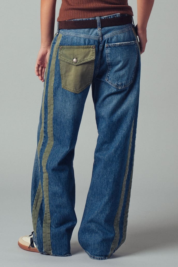 Urban Daizy Wide-Leg Utility Stripe Denim Jeans, 2 Available Colors - Little Miss Muffin Children & Home
