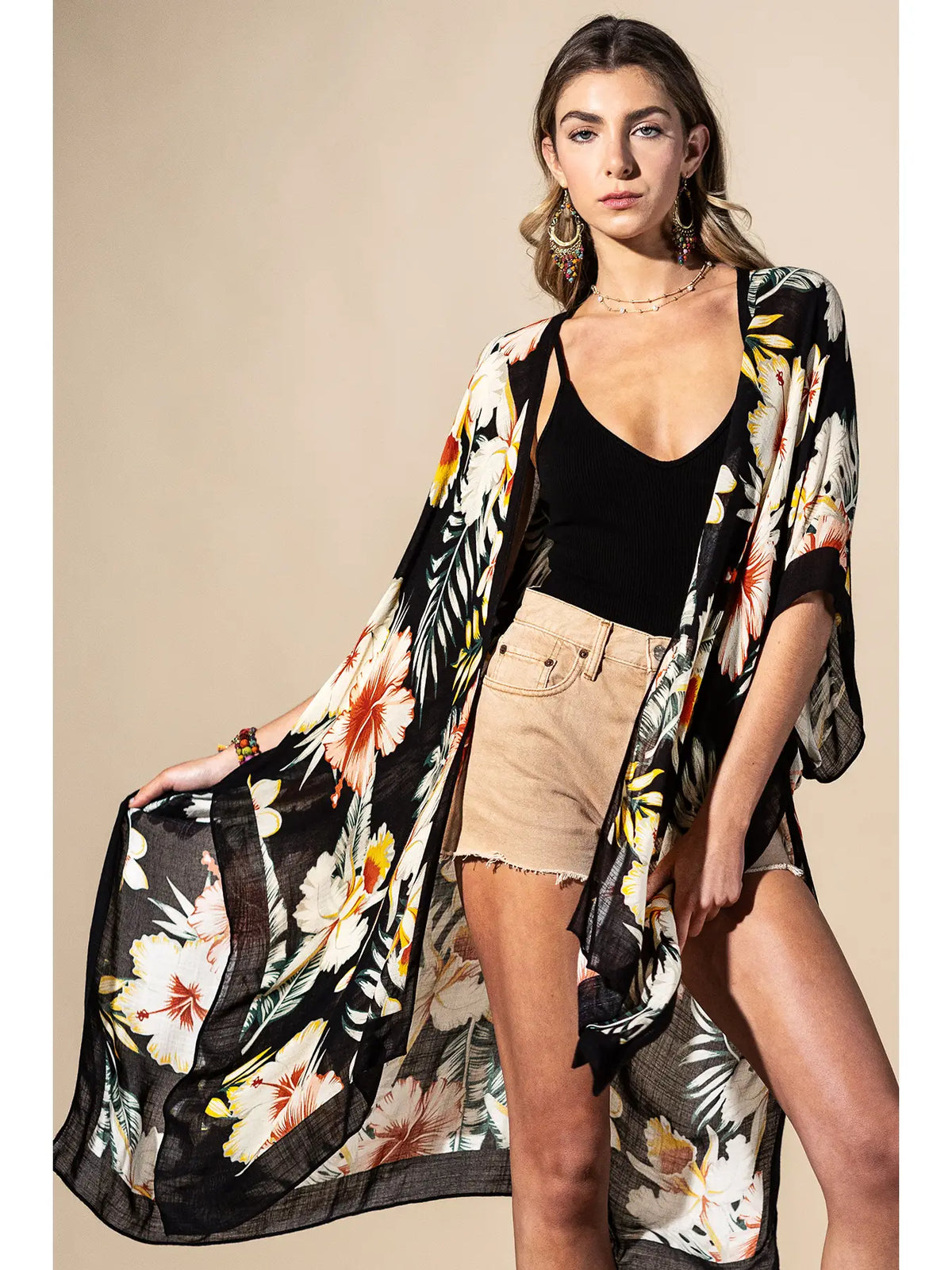 Tropical Garden Viscose Kimono