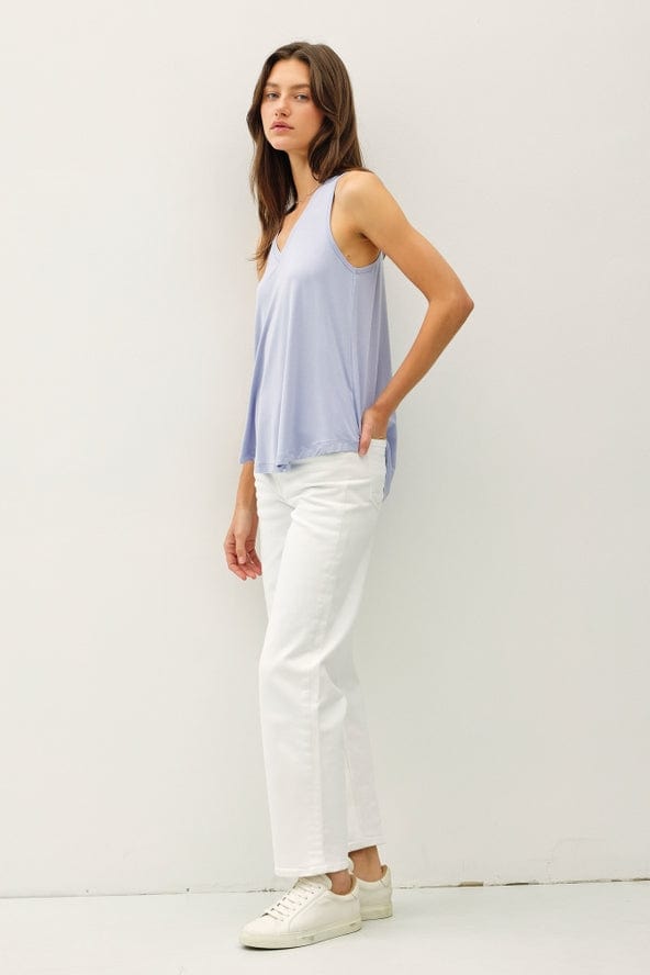 Be Cool Be Cool V-Neck Racerback Knit Tank in Dusty Blue - Little Miss Muffin Children & Home
