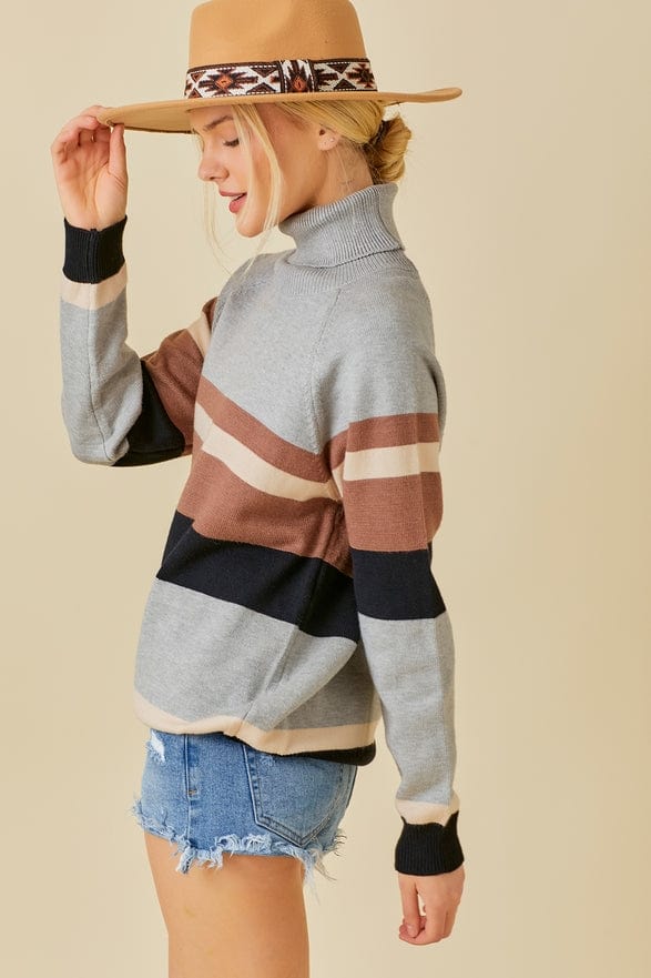 Main Strip Main Strip Color Block Turtleneck Sweater - Little Miss Muffin Children & Home
