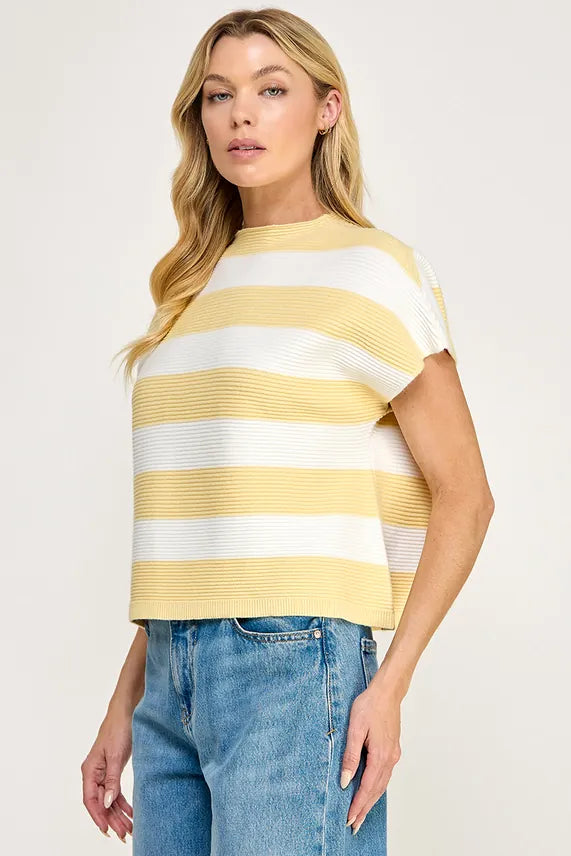 Butter Striped Soft Ribbed Knit Sweater
