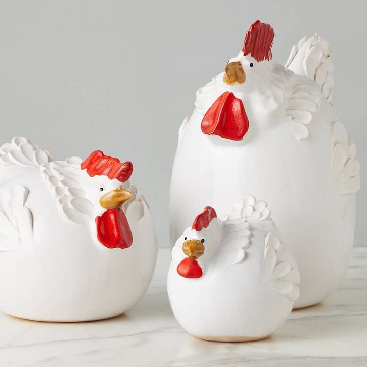 etú Home Large White Ceramic Country French Rooster - Little Miss Muffin Children & Home