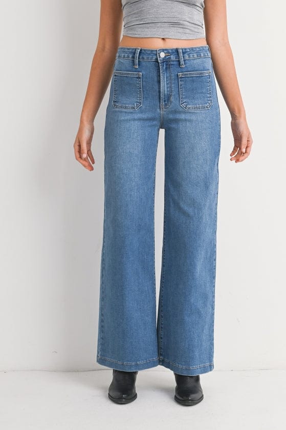 Just Black Just Black Denim Mini Patch Pocket Wide Leg Jeans - Little Miss Muffin Children & Home