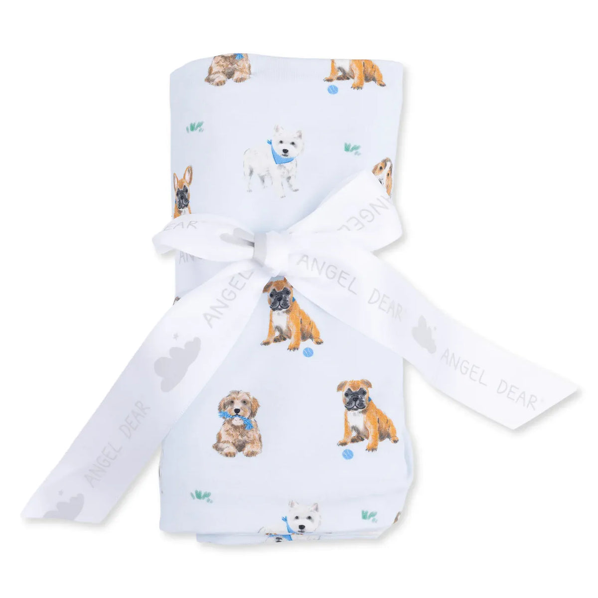 Bestie Dogs Blue Swaddle Blanket