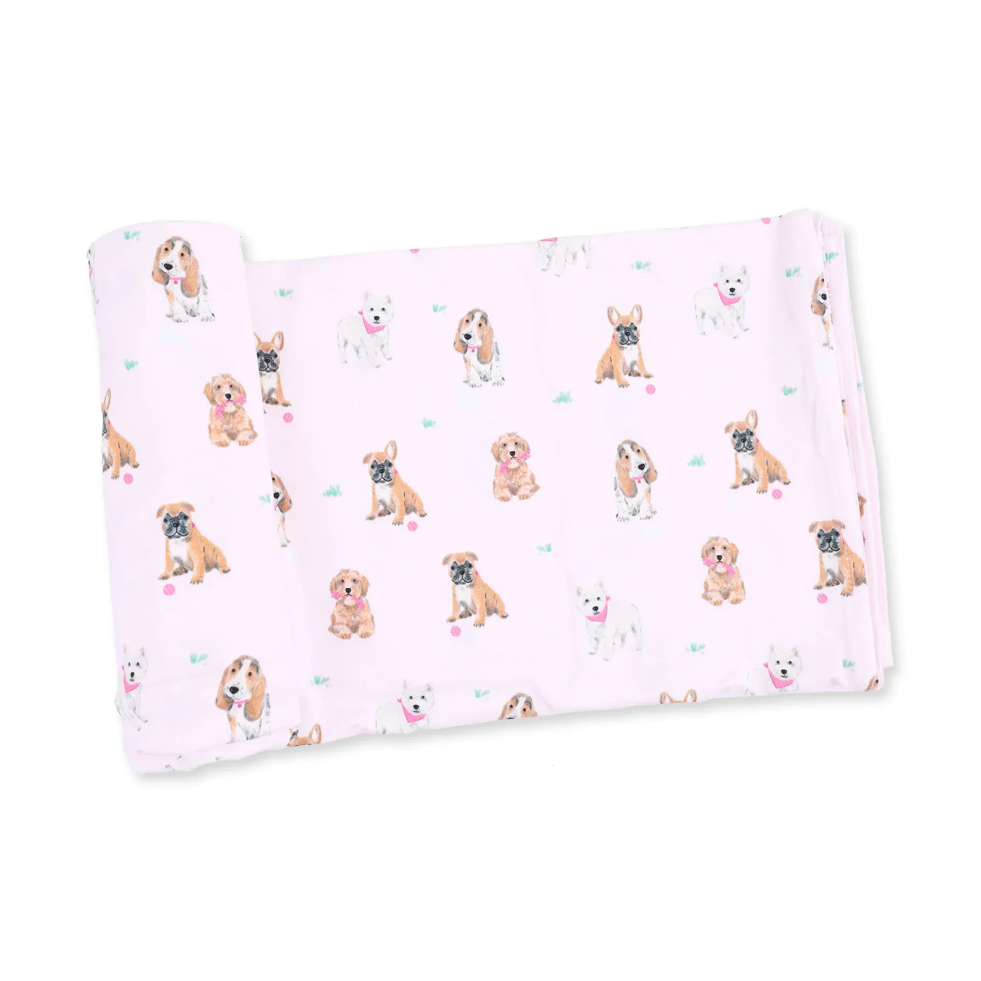 Bestie Dogs Pink Swaddle Blanket