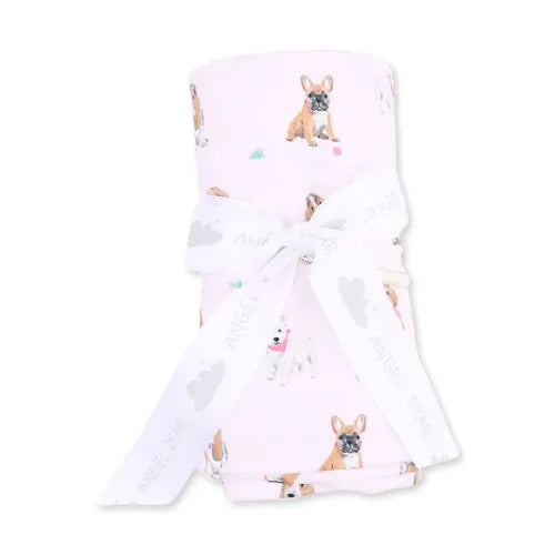 Bestie Dogs Pink Swaddle Blanket