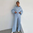 Sweetkama Blue Solid Color Hoodie Top and Pant Set Sweater Set - Little Miss Muffin Children & Home