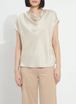 Lysse Yasmin Drape Neck Sleeveless Blouse in Travertine - Little Miss Muffin Children & Home