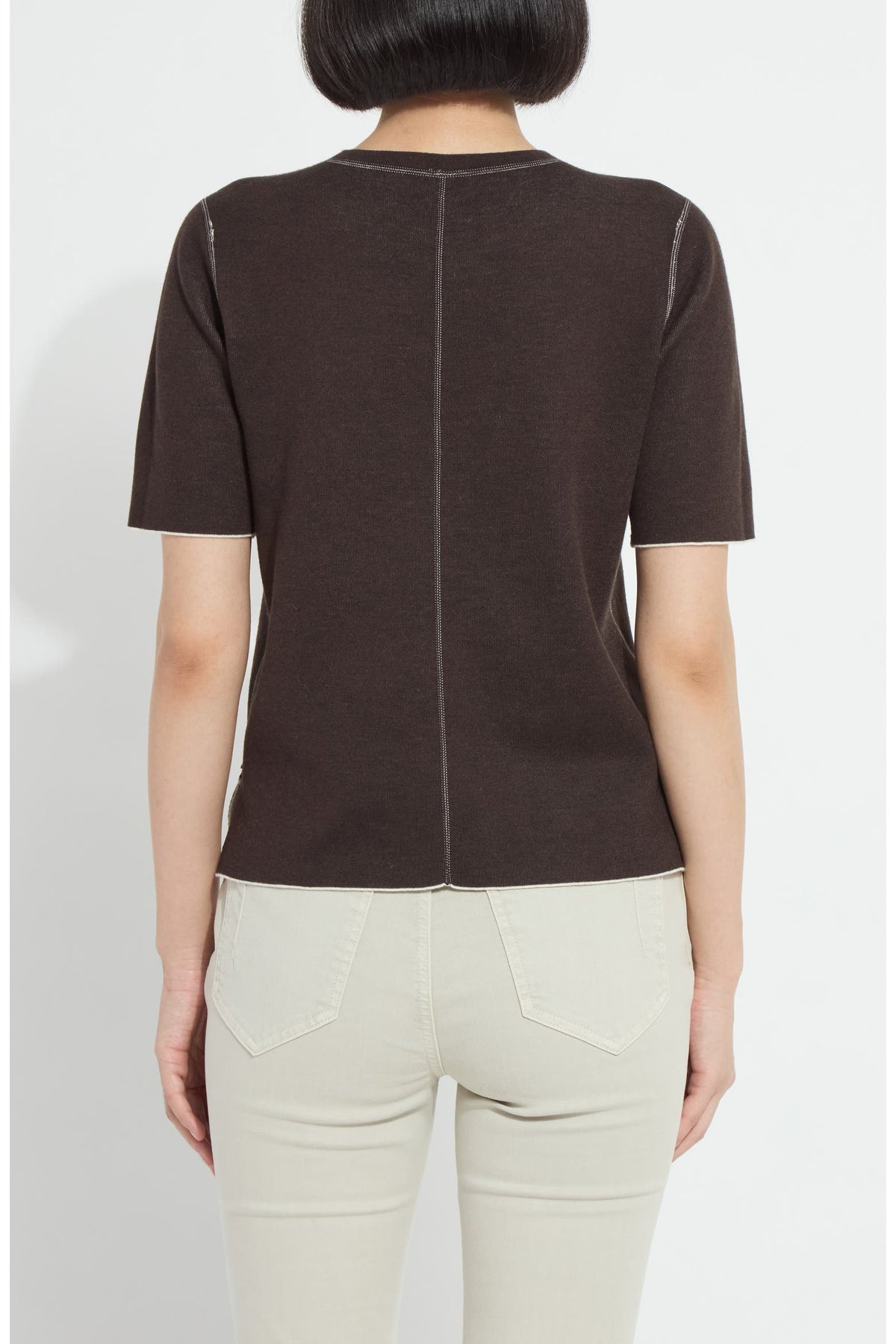Lysse Odessa Reversible Knit Short Sleeve Tee in Refined Taupe/Double Espresso - Little Miss Muffin Children & Home