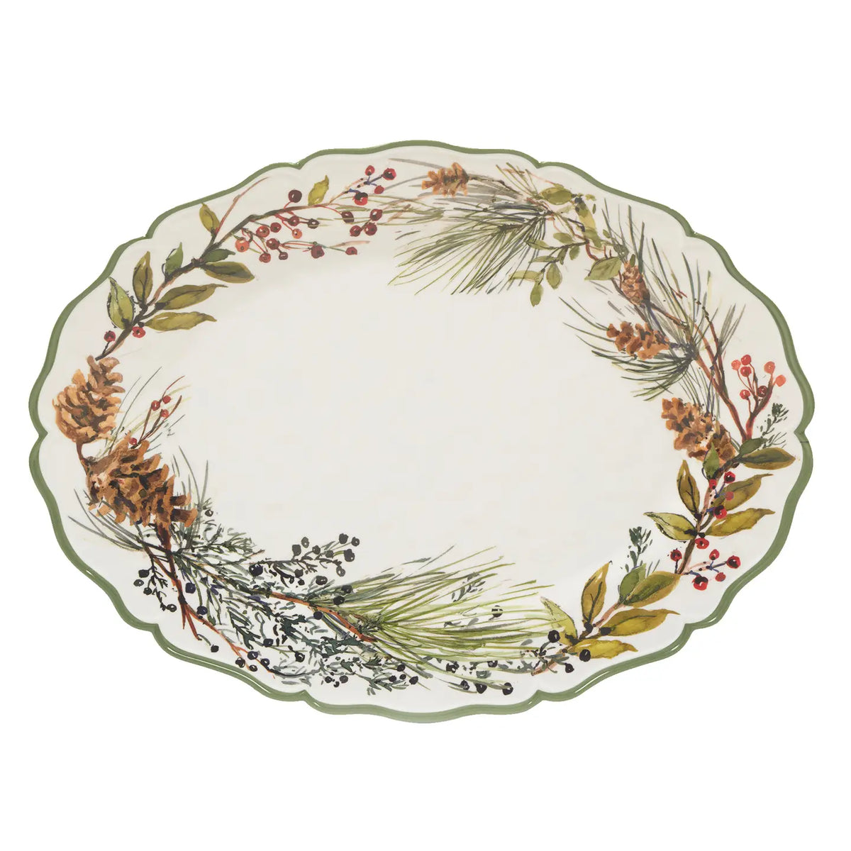 Certified International Winters Forest Christmas Heavyweight Melamine Oval Platter - Little Miss Muffin Children & Home