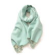 green fringe shawl