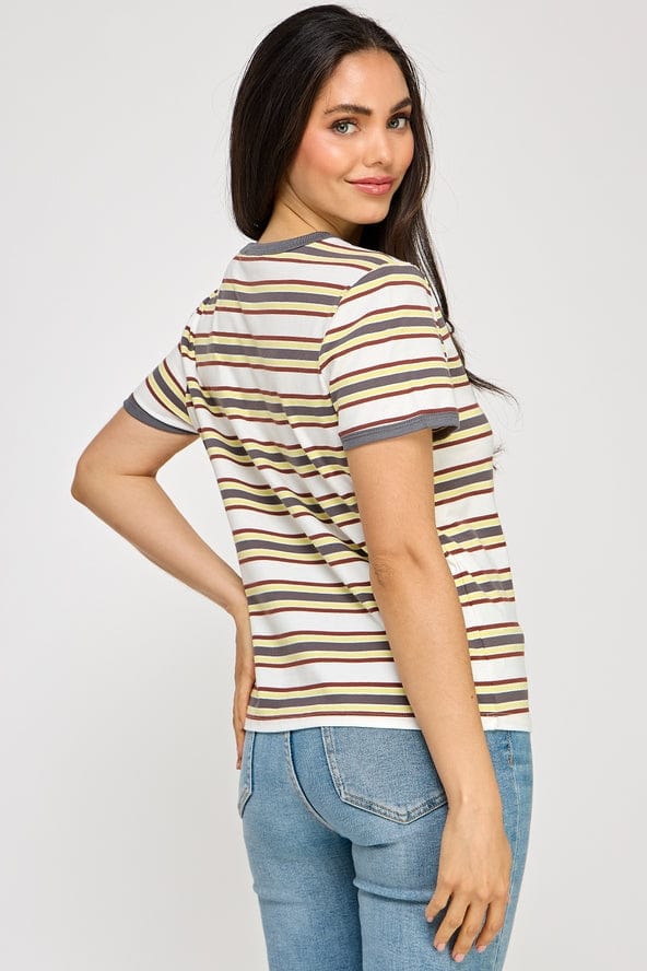 Ellison Striped Crew Neck Tee - Little Miss Muffin Children & Home