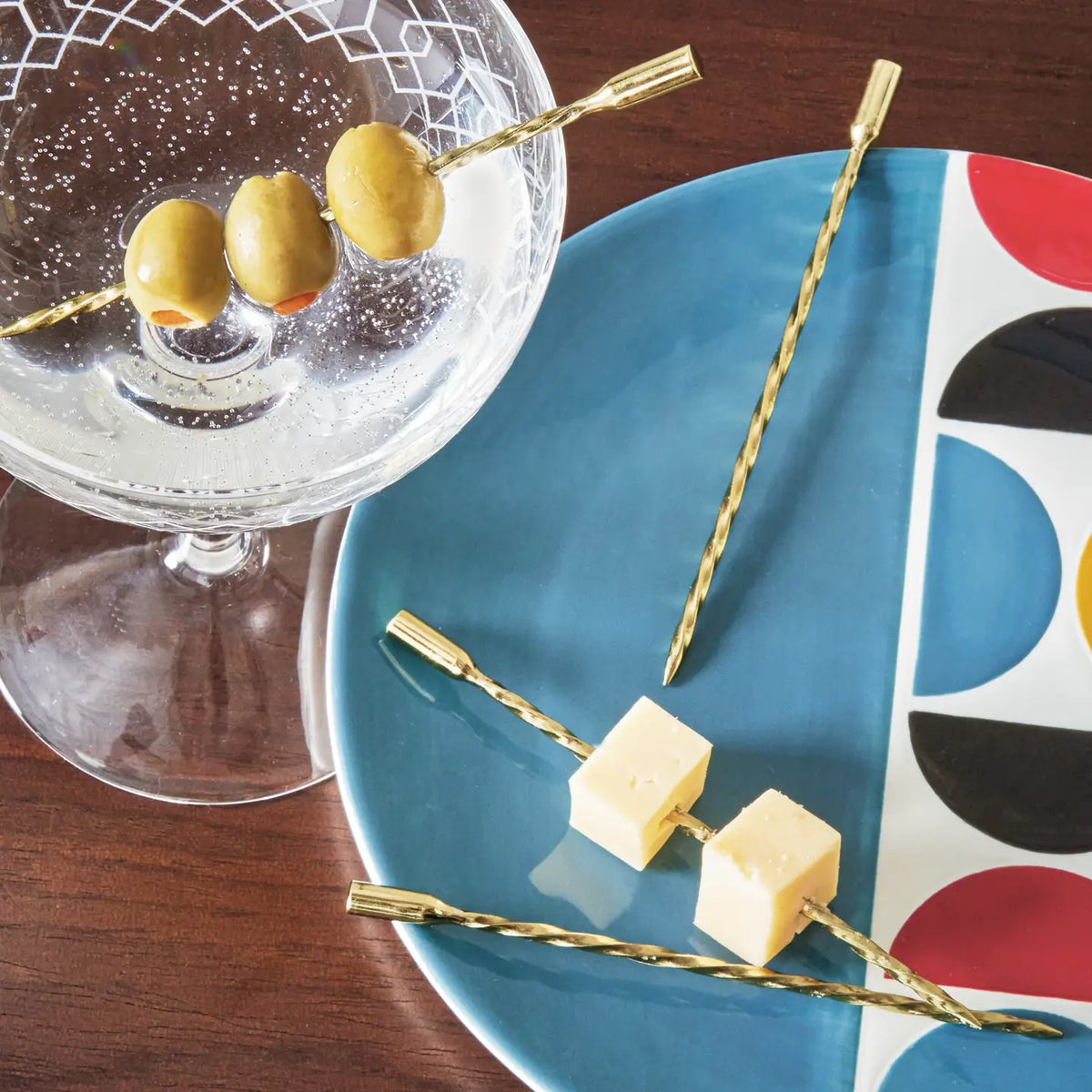 tag Twist Gold Stainless Steel Set of 4 Cocktail Pick - Little Miss Muffin Children & Home