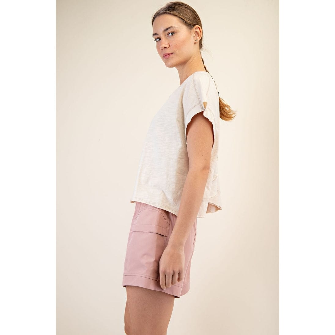 Rae Mode Cotton Slub Short Sleeve Open Back Top - Little Miss Muffin Children & Home