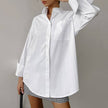 Sweetkama White Lapel Collar Botton Down Fit Daily Shirt - Little Miss Muffin Children & Home