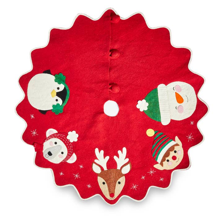 tag Holiday Cheer Red Felt Tree Skirt - Little Miss Muffin Children & Home