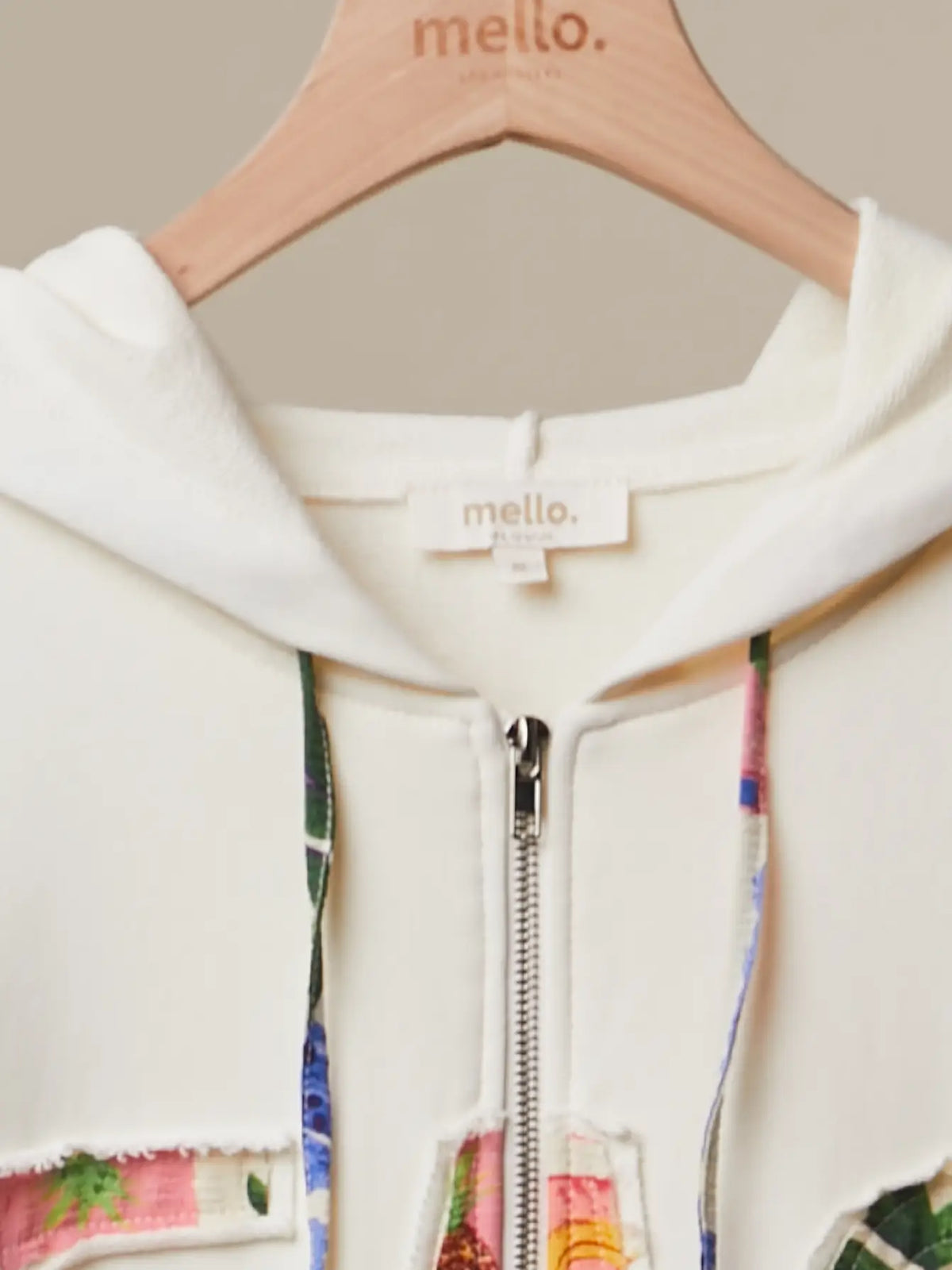 Flower Fabric Hooded Sweatshirt