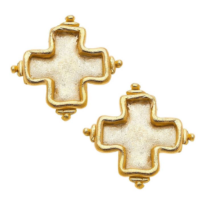 Susan Shaw Mary Cross Studs - Little Miss Muffin Children & Home
