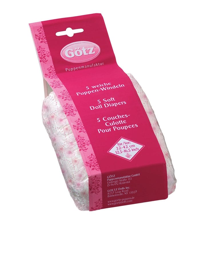 Gotz Gotz Happy Flower Doll Diapers, 5-Pack for 12–13" Baby Dolls - Little Miss Muffin Children & Home