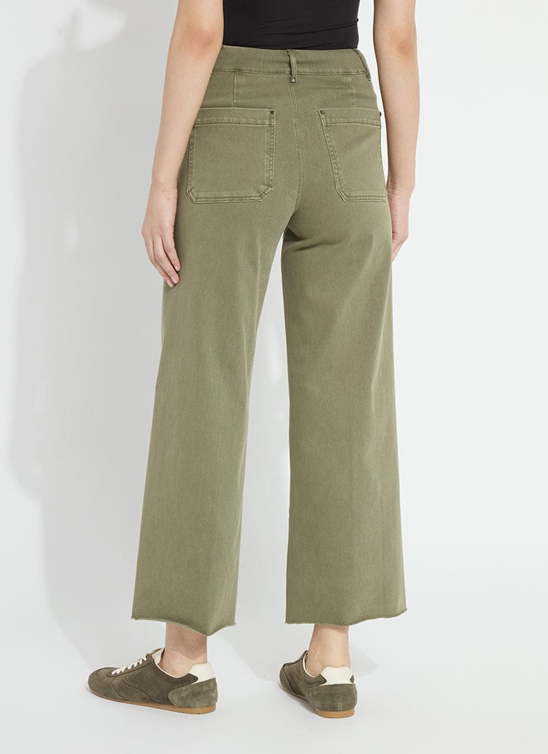 Erin High Waist Wide Leg Denim in Antique Wash Smoked Green