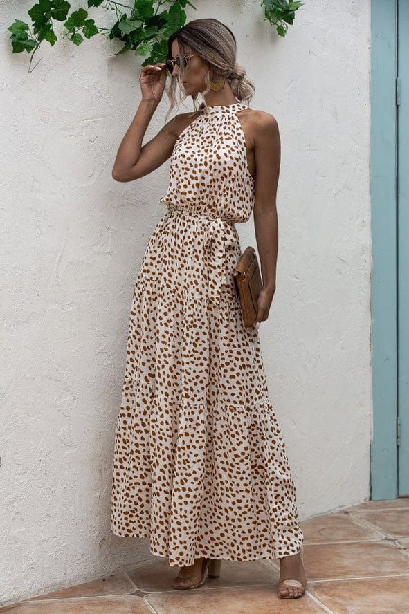 Miss Sparkling Miss Sparkling  Animal Print Halter Dress - Little Miss Muffin Children & Home
