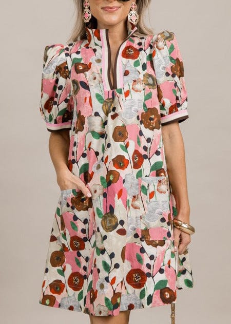 Rosa Clothing Rosa Clothing Gardenia Floral Print Puffy Sleeve Dress - Little Miss Muffin Children & Home