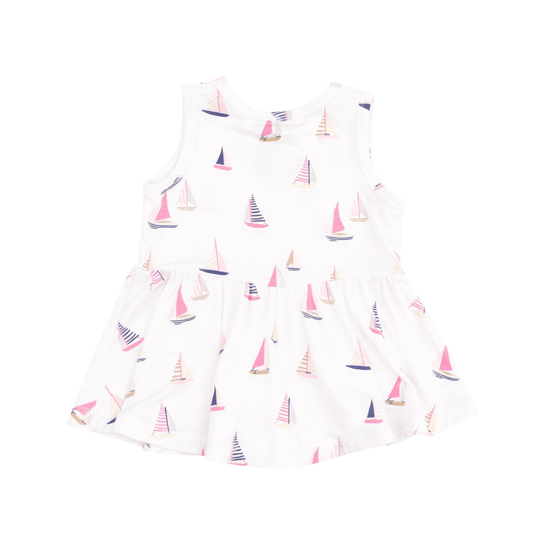 Angel Dear Angel Dear Sailboats Pink Peplum Tank Top And Bike Short - Little Miss Muffin Children & Home