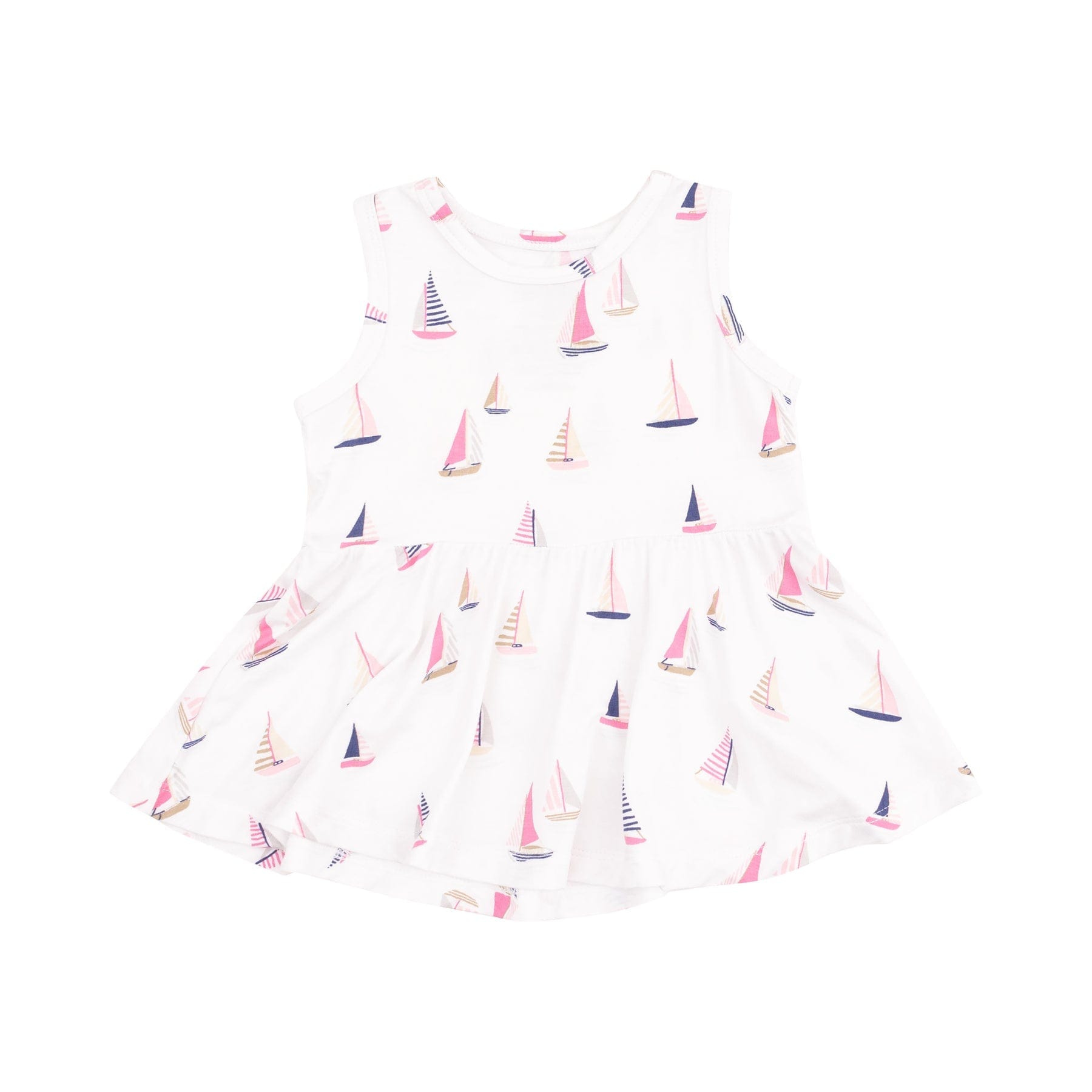 Angel Dear Angel Dear Sailboats Pink Peplum Tank Top And Bike Short - Little Miss Muffin Children & Home