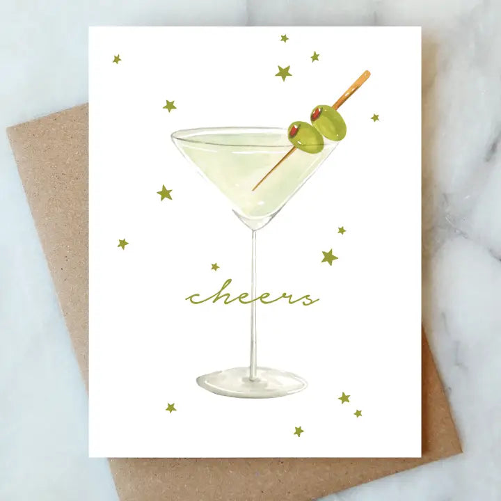 Martini Olives Birthday Greeting Card