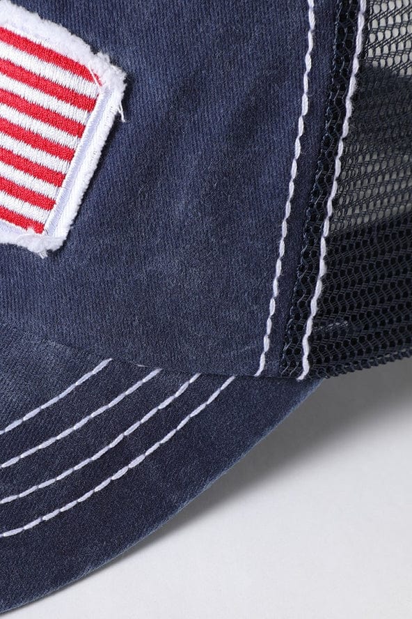Fashion City America USA Flag Mesh Snapback Baseball Cap, Navy - Little Miss Muffin Children & Home
