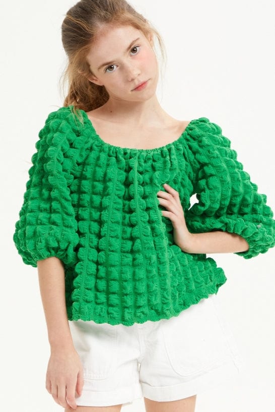 Good Girl Good Girl Tween Embossed Bubble Texture Balloon Sleeve Top - Little Miss Muffin Children & Home