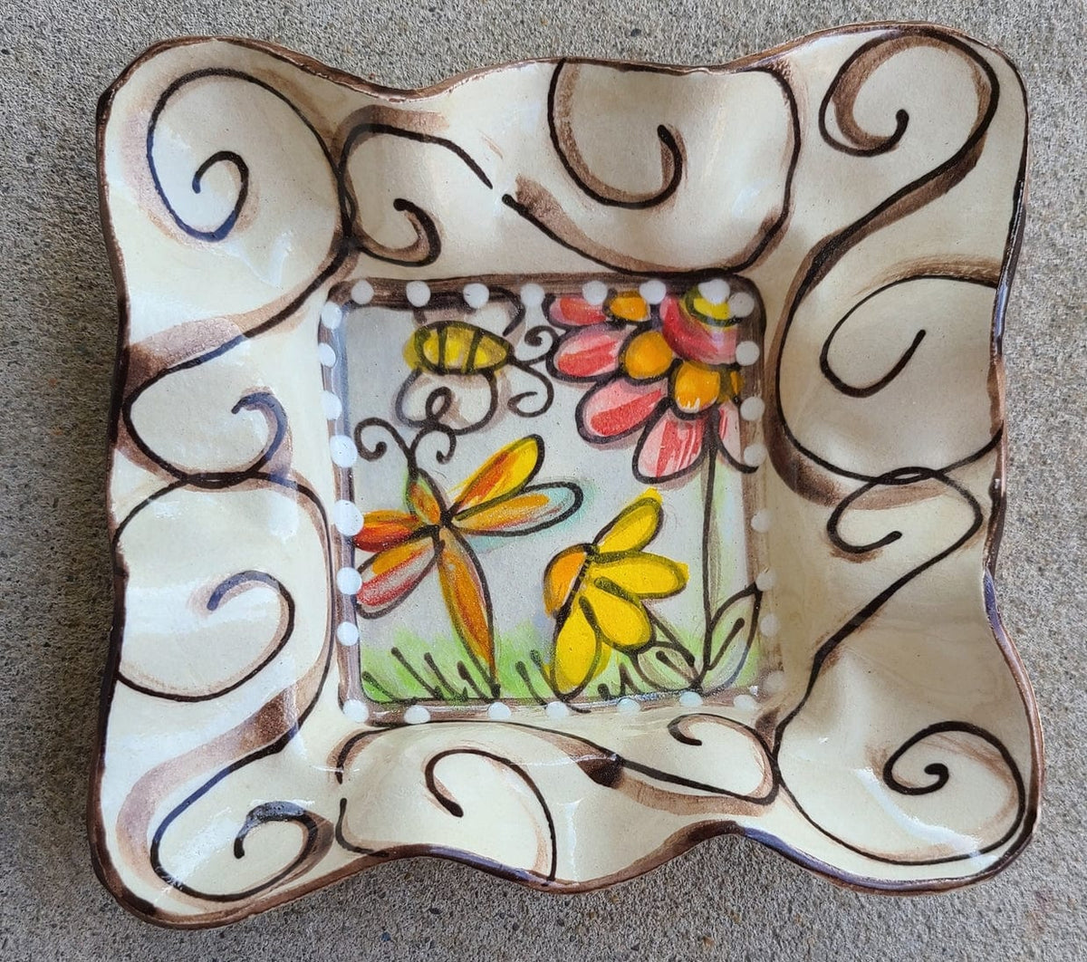 Heartfelt Traditions Condiment Bowl with Swirl Dragonfly Flowers - Little Miss Muffin Children & Home