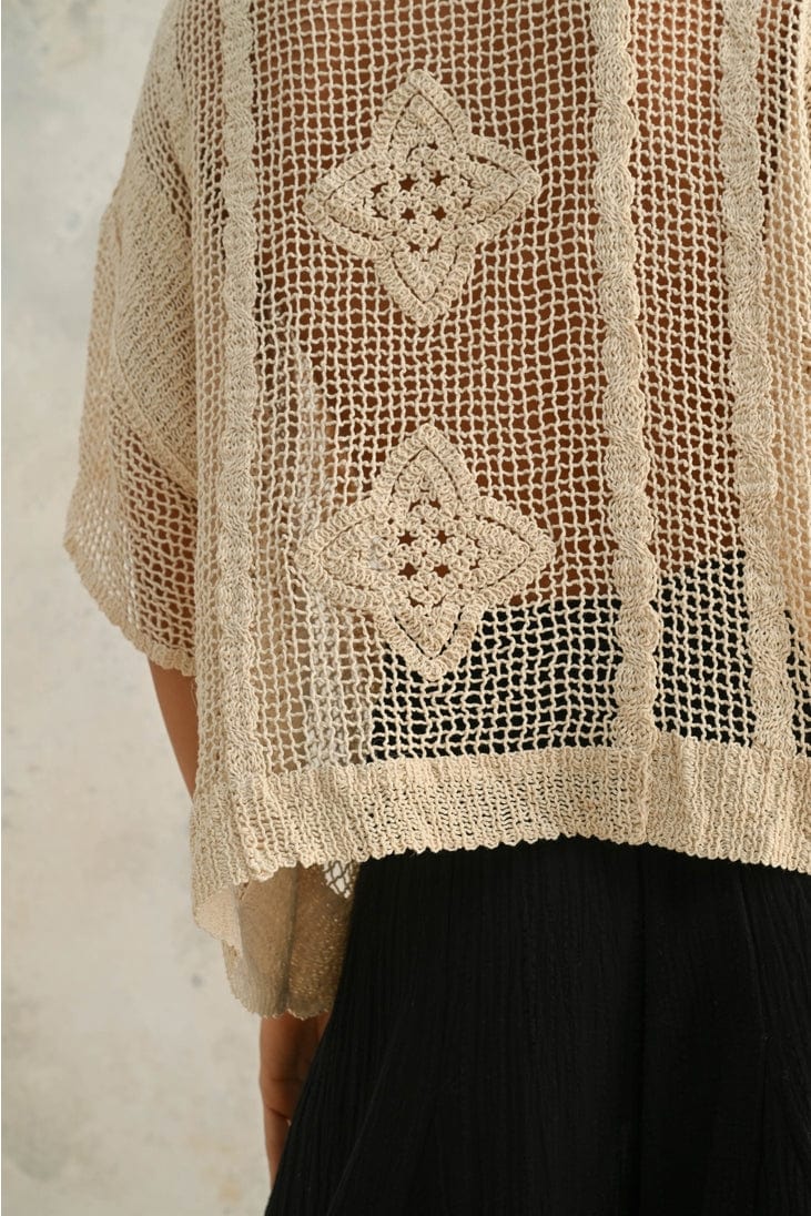 Miou Muse Crochet Knit Short Sleeve Top - Little Miss Muffin Children & Home