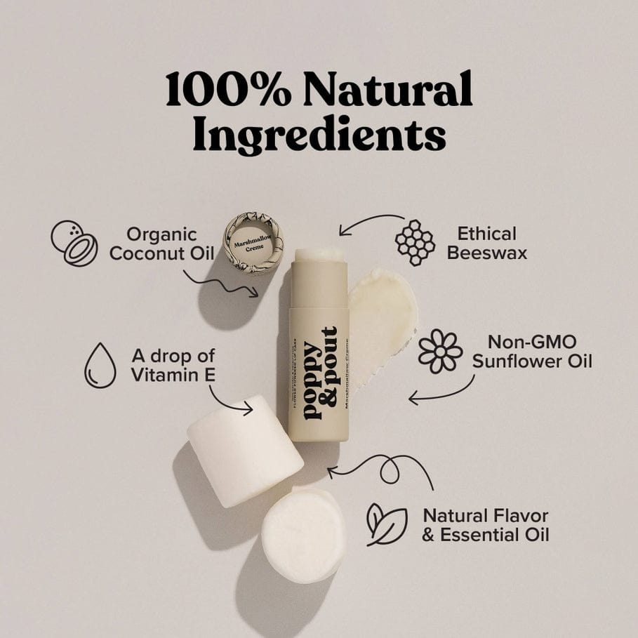 Poppy & Pout Poppy & Pout Lip Balm, Marshmallow Creme - Little Miss Muffin Children & Home