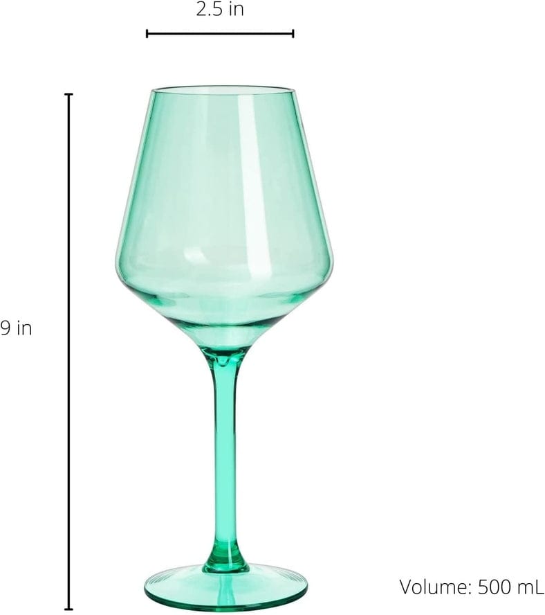 The Wine Savant / Khen Glassware Unbreakable Colored Stemmed Acrylic Wine Glasses Set of 6 - Little Miss Muffin Children & Home