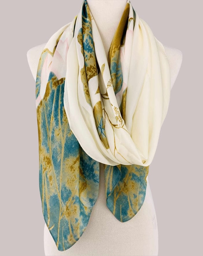 JC Sunny Fashion JC Sunny Silk-Feeling Lotus Floral & Leaf Scarf - Little Miss Muffin Children & Home