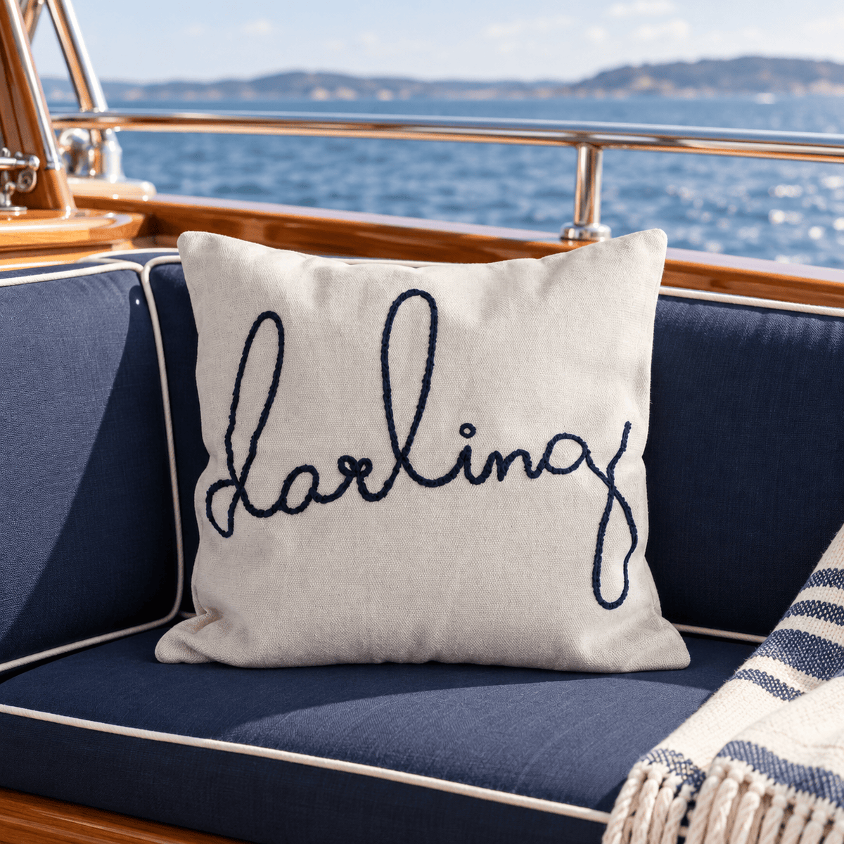 Creative Co-op Embroidered Darling Cotton Pillow