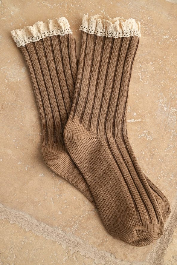 Miou Muse Crochet Trimmed Socks, Available in 3 Colors - Little Miss Muffin Children & Home