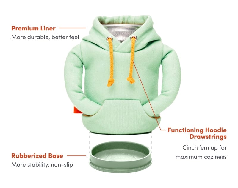 Puffin Drinkwear The Hoodie Insulated Beverage Sleeve, Black & Pewter - Little Miss Muffin Children & Home