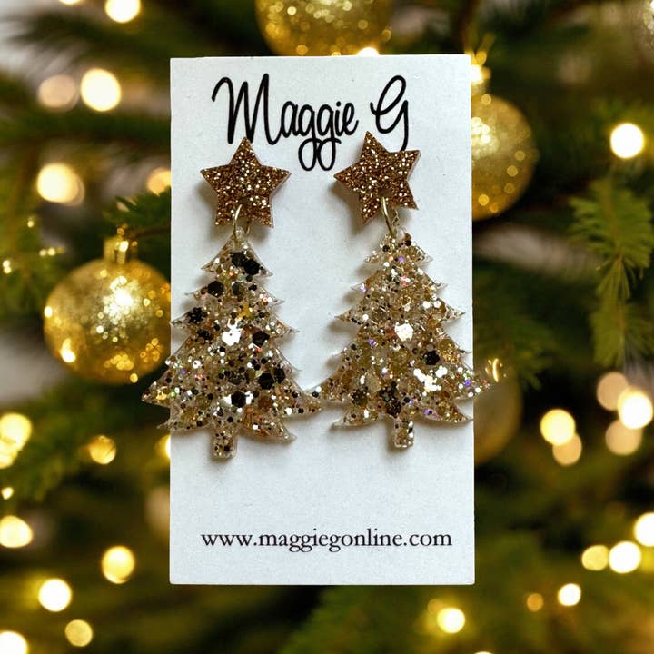 Maggie G Christmas Tree Resin Earrings - Little Miss Muffin Children & Home