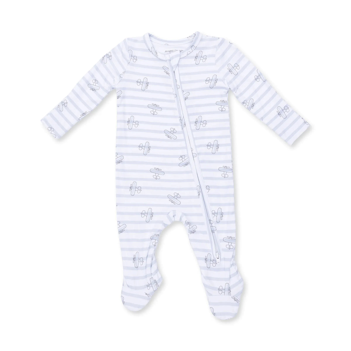 Angel Dear Airplane Stripe 2 Way Zipper Footie - Little Miss Muffin Children & Home
