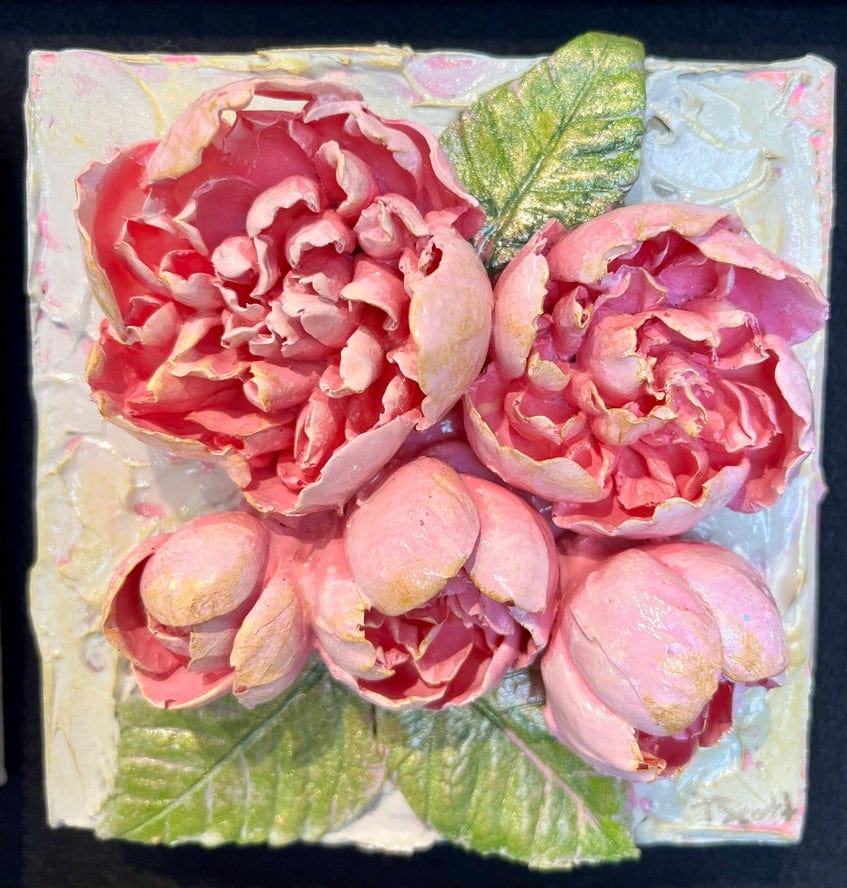 TamScottArt TamScottArt 6x6 Clay Floral Peony Bouquet Artwork, Pink - Little Miss Muffin Children & Home