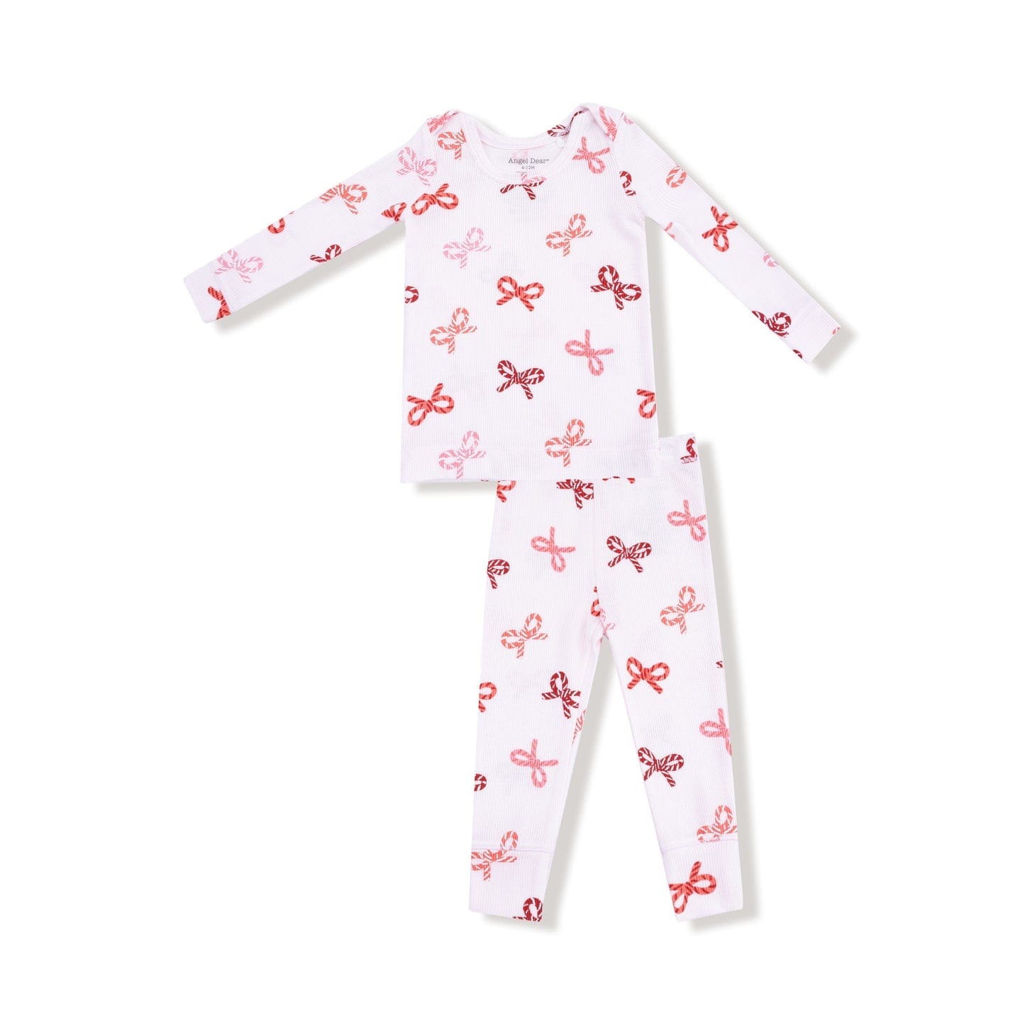 Angel Dear Candy Cane Bows Loungewear Set - Little Miss Muffin Children & Home