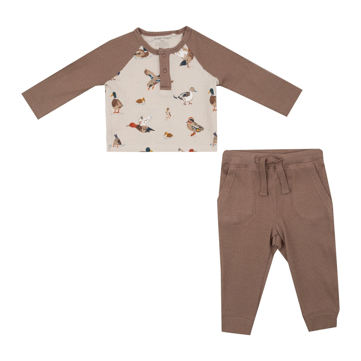 Angel Dear Angel Dear Ducks Long Sleeve Raglan Henley + Jogger - Little Miss Muffin Children & Home