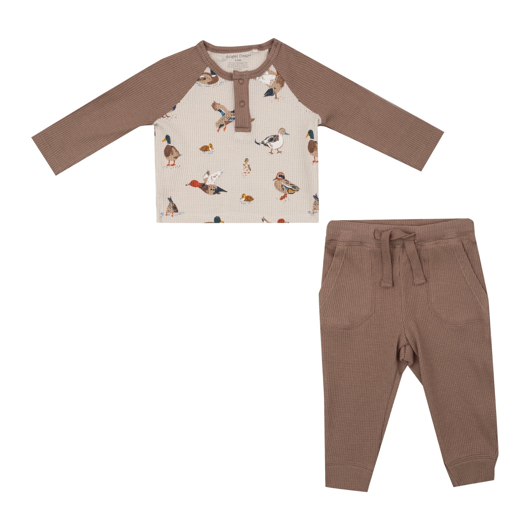 Angel Dear Angel Dear Ducks Long Sleeve Raglan Henley + Jogger - Little Miss Muffin Children & Home