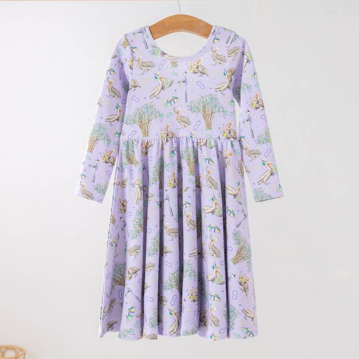 Nola Tawk Feathers & Floats Organic Cotton Dress for Kids - Little Miss Muffin Children & Home